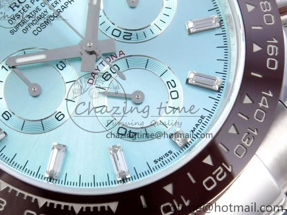 MiroTime 0225 SportInspired DAYTONA 116506 QF 1:1 BEST EDITION ICE BLUE DIAL CRYSTAL MARKERS ON SS BRACELET SH4130 V3 (GAIN WEIGHT) 1770